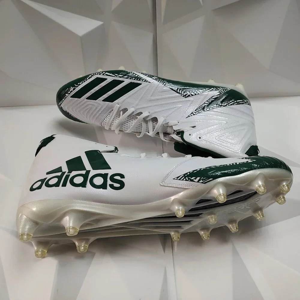 Adidas Mens Football Cleats 16 White Green Shoe Lacrosse Freak X Carbon High - Picture 6 of 13